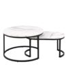 SPIRO Coffee Table Set with White Marble Melamine Top & Black Leg - Image 2