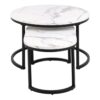 SPIRO Coffee Table Set with White Marble Melamine Top & Black Leg - Image 3
