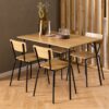 PERU Dining Chair in Steel & Oak - Set of 4 - Image 7