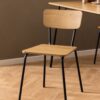 PERU Dining Chair in Steel & Oak - Set of 4 - Image 6