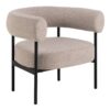 OAKFIELD Lounge Chair in Beige Fabric with Black Legs