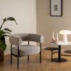 OAKFIELD Lounge Chair in Beige Fabric with Black Legs - Image 9