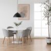 IBIZA Round Dining Table with White Top & White Base - Image 6