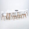 BELINA Oval Dining Table in White & Oak - Image 10