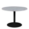 TARIFA Round Dining Table with White Marble Top & Black Base