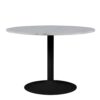 TARIFA Round Dining Table with White Marble Top & Black Base - Image 2