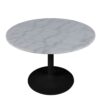 TARIFA Round Dining Table with White Marble Top & Black Base - Image 3