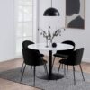 TARIFA Round Dining Table with White Marble Top & Black Base - Image 11