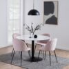 TARIFA Round Dining Table with White Marble Top & Black Base - Image 10