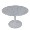 TARIFA Round Dining Table with White Marble Top & White Base - Image 3