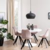 TARIFA Round Dining Table with White Marble Top & White Base - Image 9
