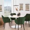 TARIFA Round Dining Table with White Marble Top & White Base - Image 8