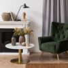 CORBY Round Coffee Table with Marble Top & Gold Base - Image 5