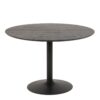 IBIZA Round Dining Table with Black Ash Top & Matt Black Base