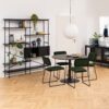IBIZA Round Dining Table with Black Ash Top & Matt Black Base - Image 7