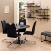 IBIZA Round Dining Table with Black Ash Top & Matt Black Base - Image 9
