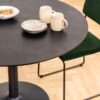 IBIZA Round Dining Table with Black Ash Top & Matt Black Base - Image 6