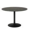 IBIZA Round Dining Table with Black Top & Matt Black Base