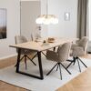 MALIKA Dining Table in White Oak & Black - Image 6