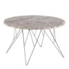 PRUNUS Round Coffee Table with Grey & Brown Marble Top
