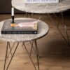 PRUNUS Round Side Table with Grey & Brown Marble Top - Image 5